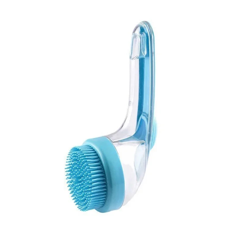 Long Handle Pet Bath Brush with Built-in Shampoo Dispenser