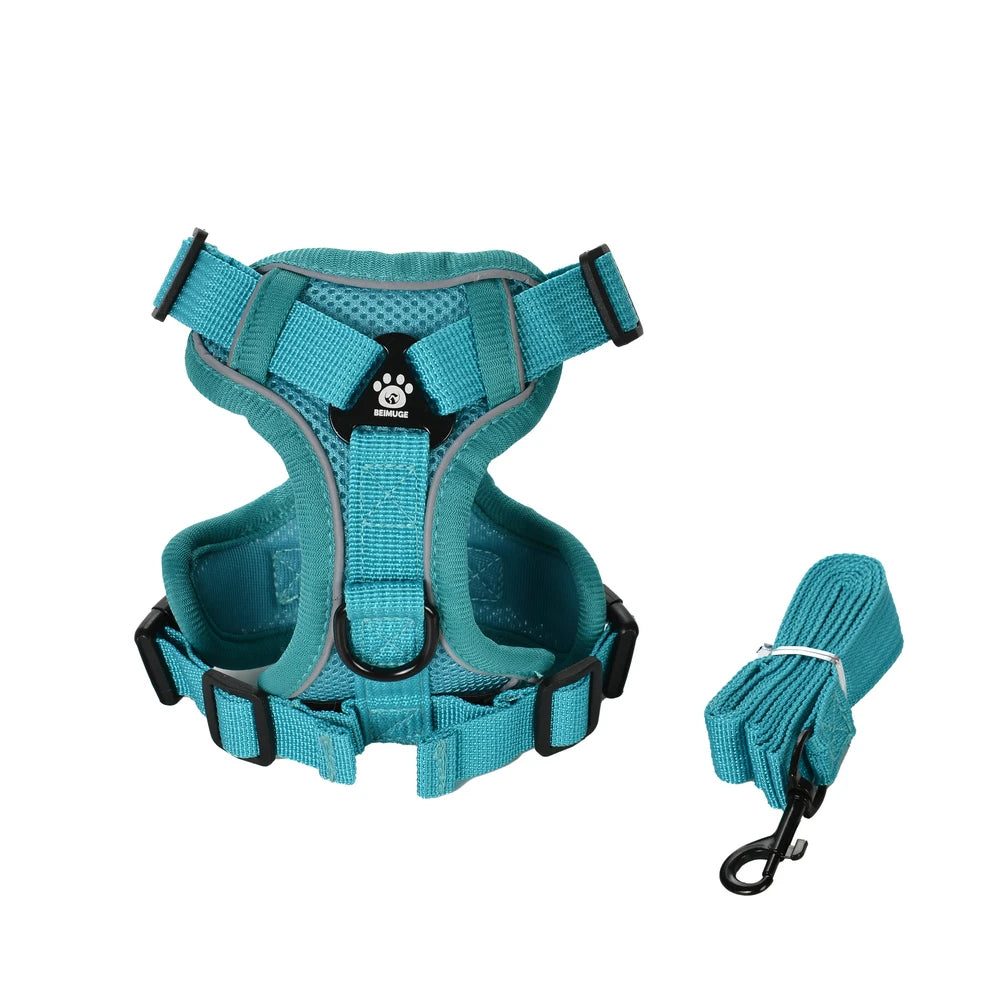 Breathable Reflective Pet Harness & Leash Set