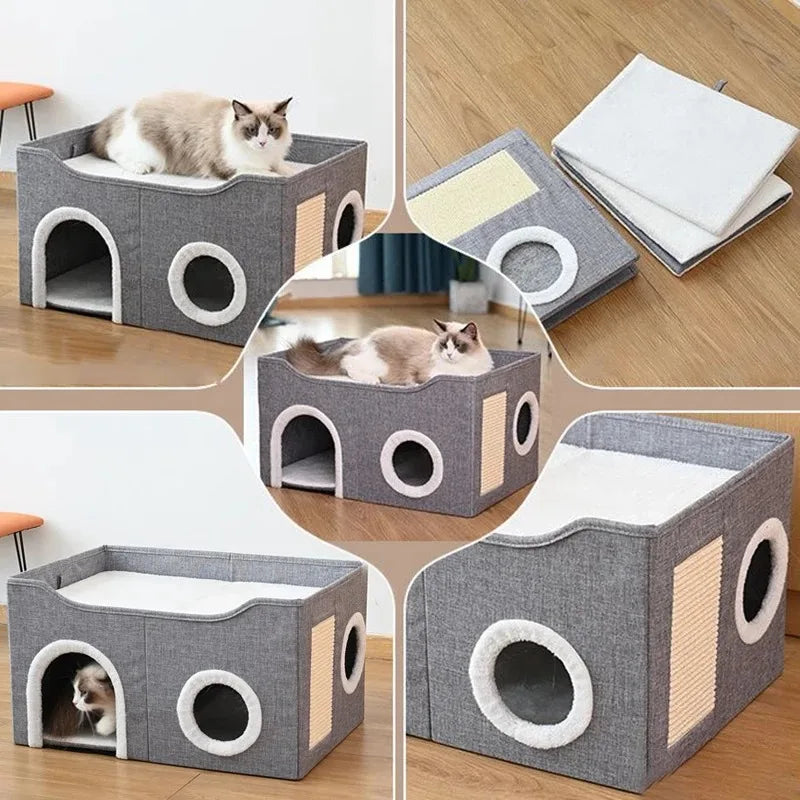 Warm Plush Cat Bed House