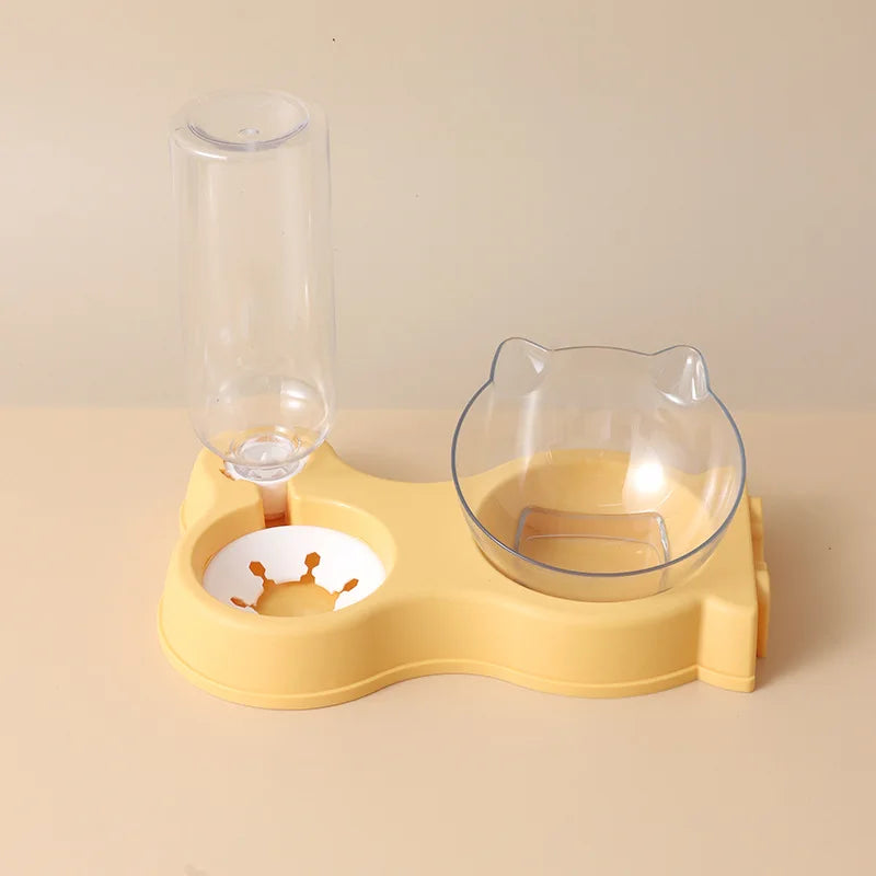 Automatic Pet Feeder & Water Dispenser – All-in-One Bowl
