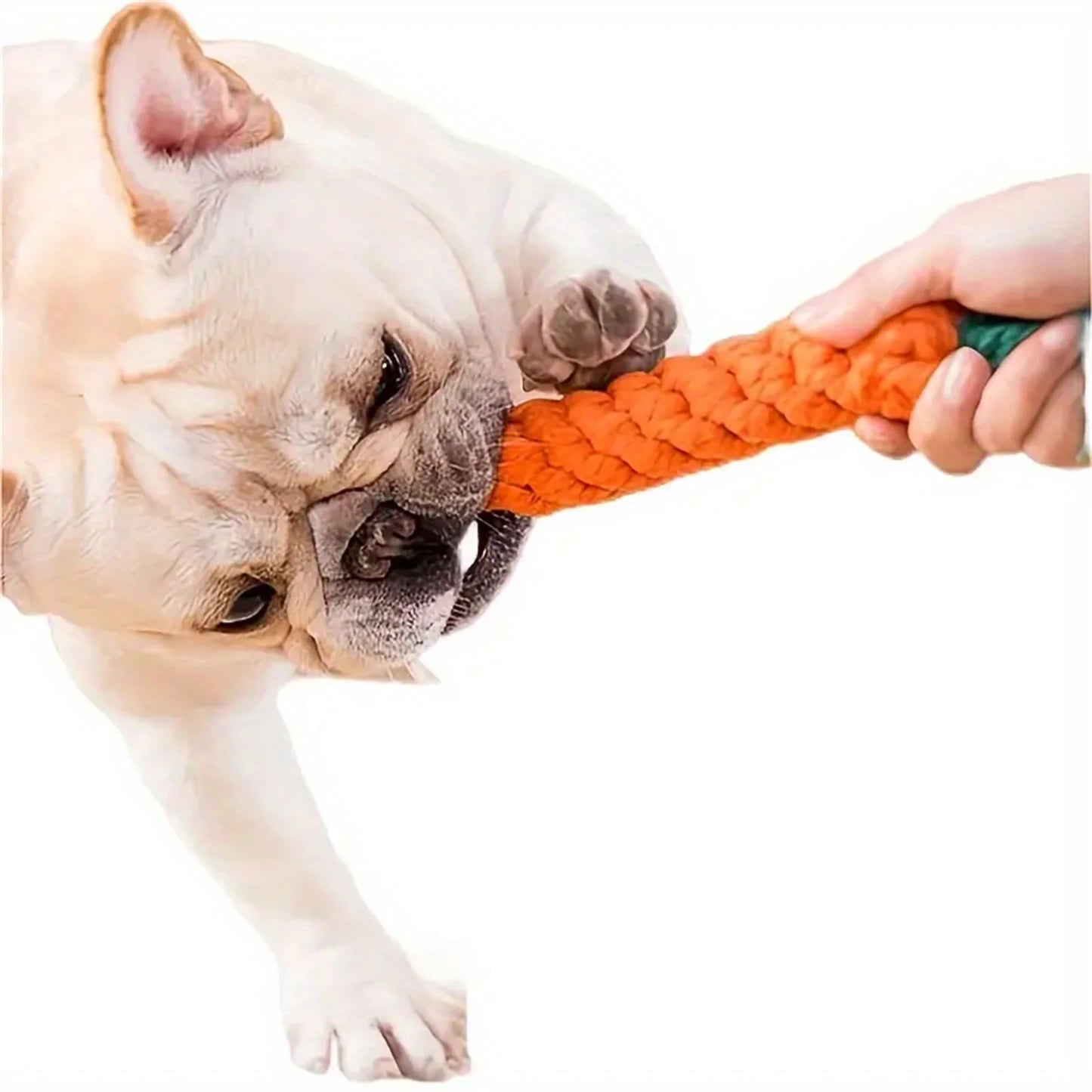 Carrot Cotton Rope Chew Toy for Small Dogs