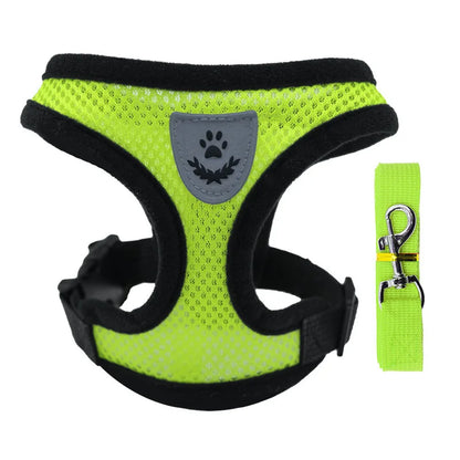 Adjustable Mesh Dog Vest Harness with Leash