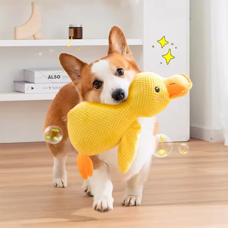 Stomping Duck Plush Dog Toy for Teeth Cleaning