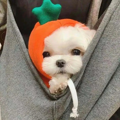Dog Hoodie Sweater Carrot Design Warm Fleece for Puppies