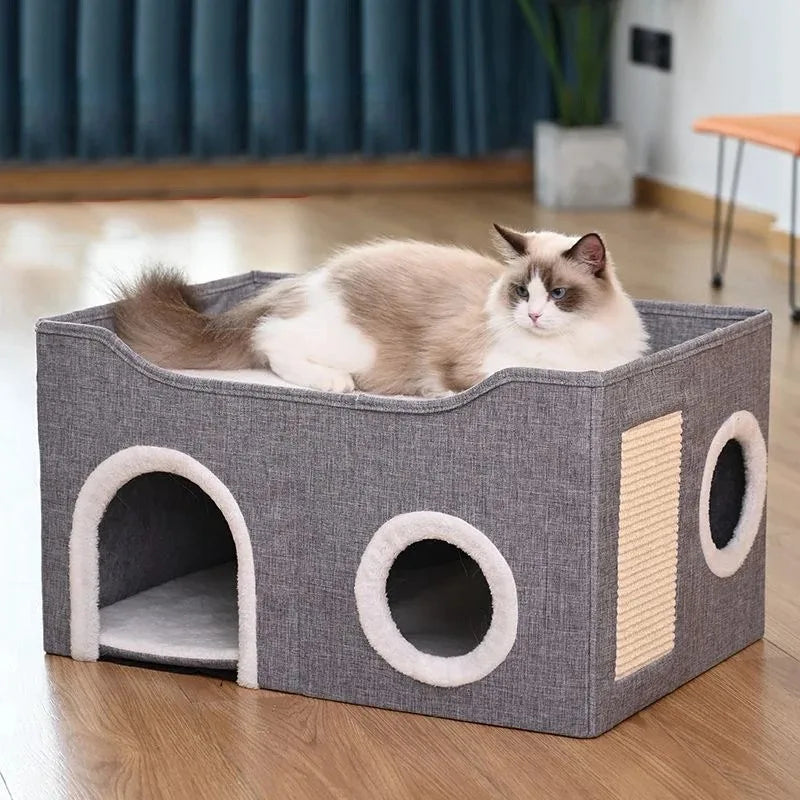 Warm Plush Cat Bed House