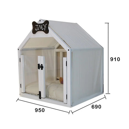 Solid Wood Indoor Dog House with Double Doors