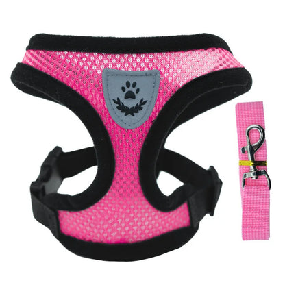 Adjustable Mesh Dog Vest Harness with Leash