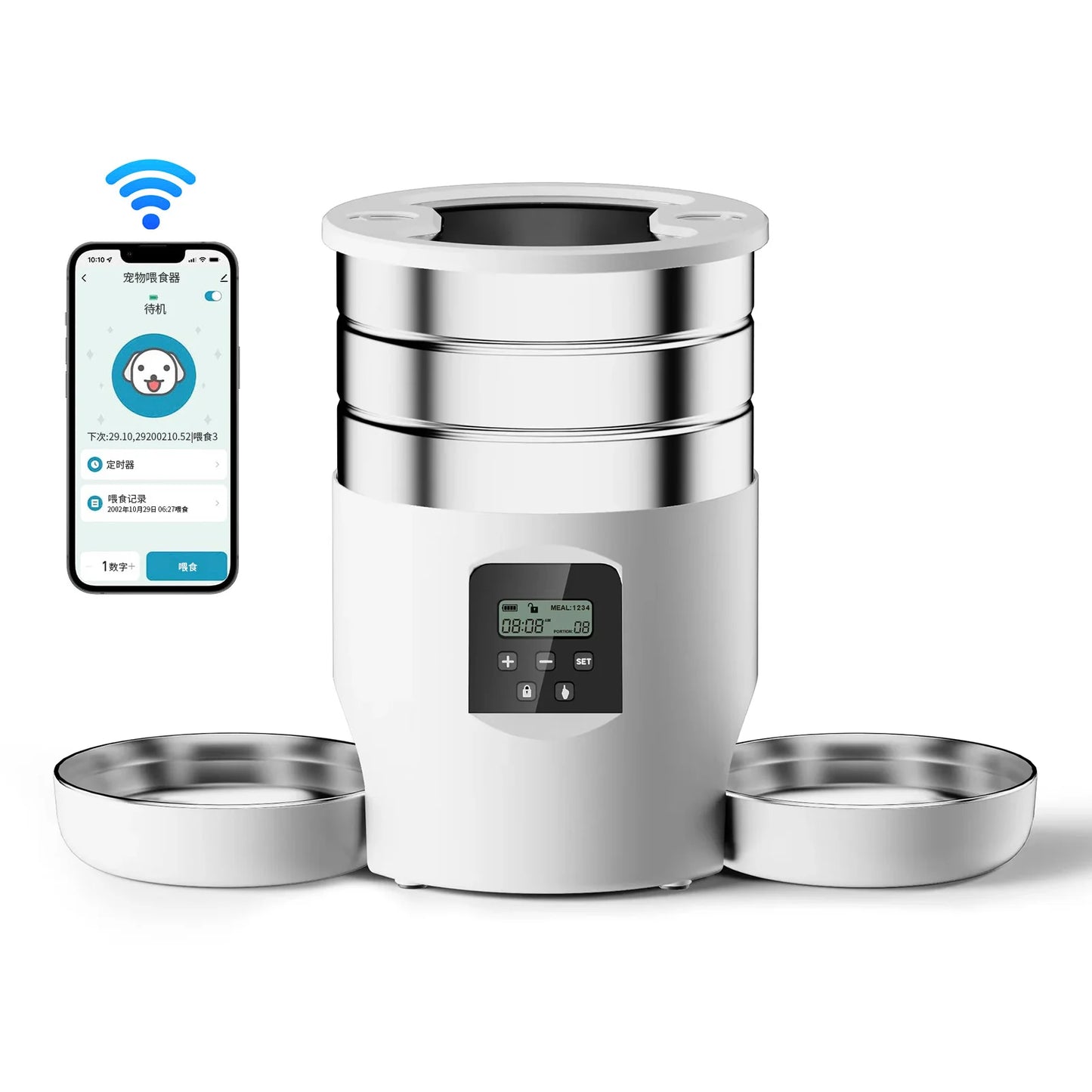 4.5L Smart Automatic Cat Feeder with WiFi & Button Control