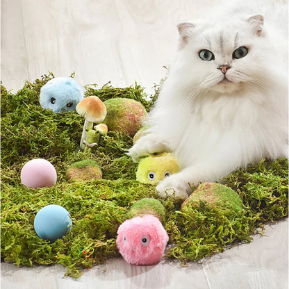 Smart Interactive Cat Toy Ball with Catnip & Squeaky Sounds