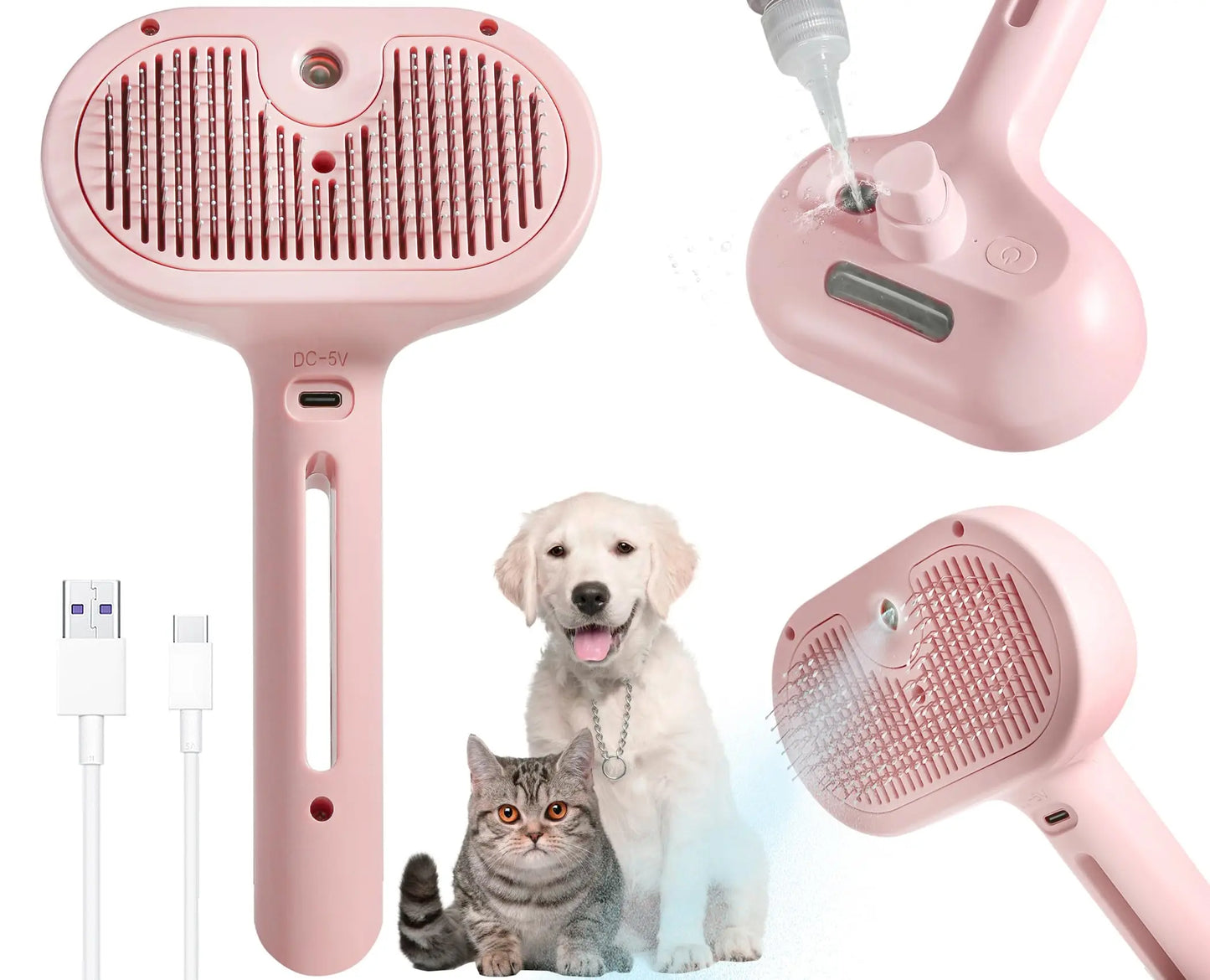 Pet Steam Spray Hair Comb