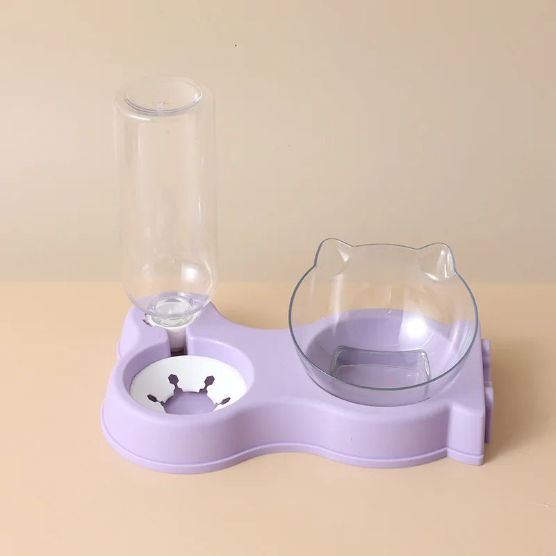 Automatic Pet Feeder & Water Dispenser – All-in-One Bowl