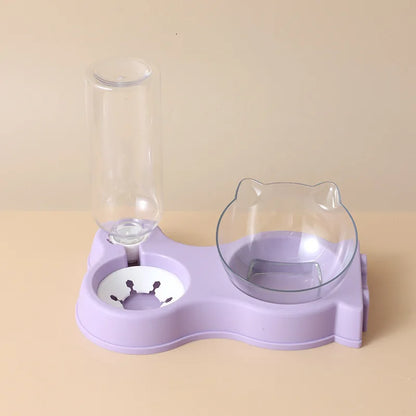 Automatic Pet Feeder & Water Dispenser – All-in-One Bowl