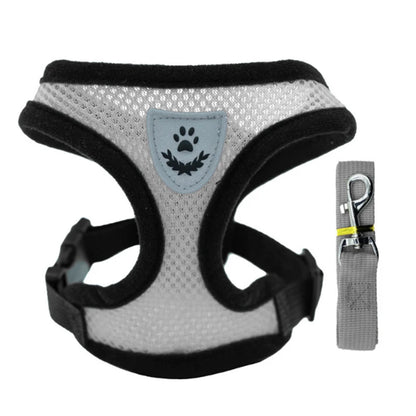 Adjustable Mesh Dog Vest Harness with Leash