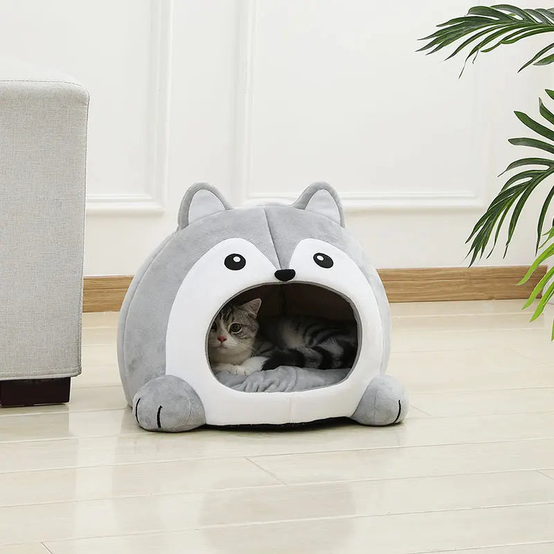 Soft Plush Cat Bed House