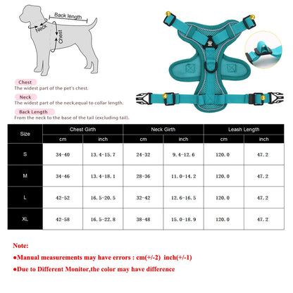 Breathable Reflective Pet Harness & Leash Set