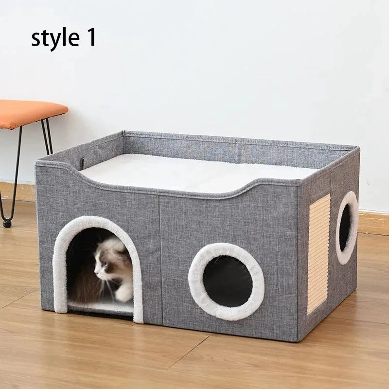 Warm Plush Cat Bed House