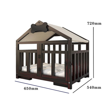 Solid Wood Indoor Dog House with Double Doors
