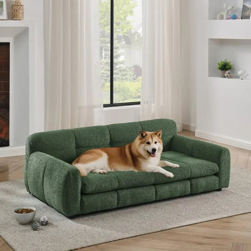 Olive Green Elevated Pet Sofa Bed