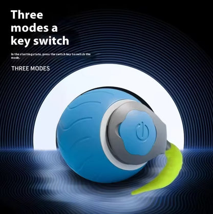 Interactive Rolling Ball Cat Toy with Faux Tail