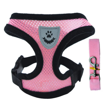 Adjustable Mesh Dog Vest Harness with Leash