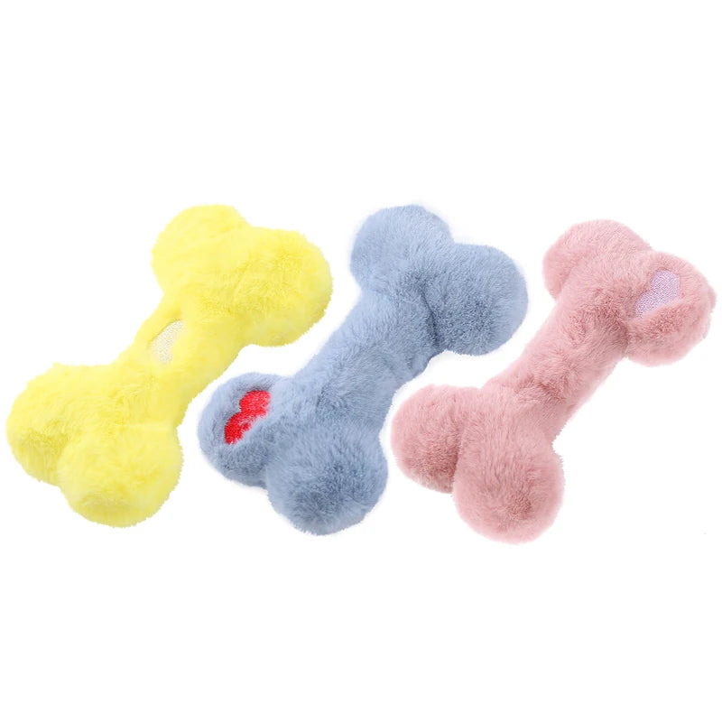 Love Bone Plush Squeaky Dog Toy for Chewing & Play