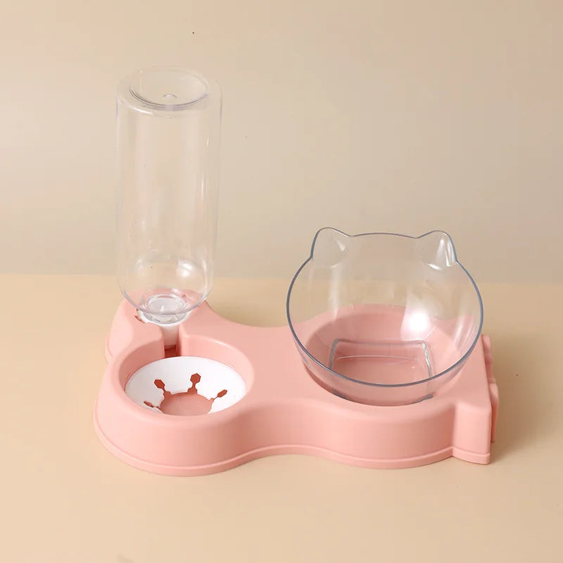 Automatic Pet Feeder & Water Dispenser – All-in-One Bowl