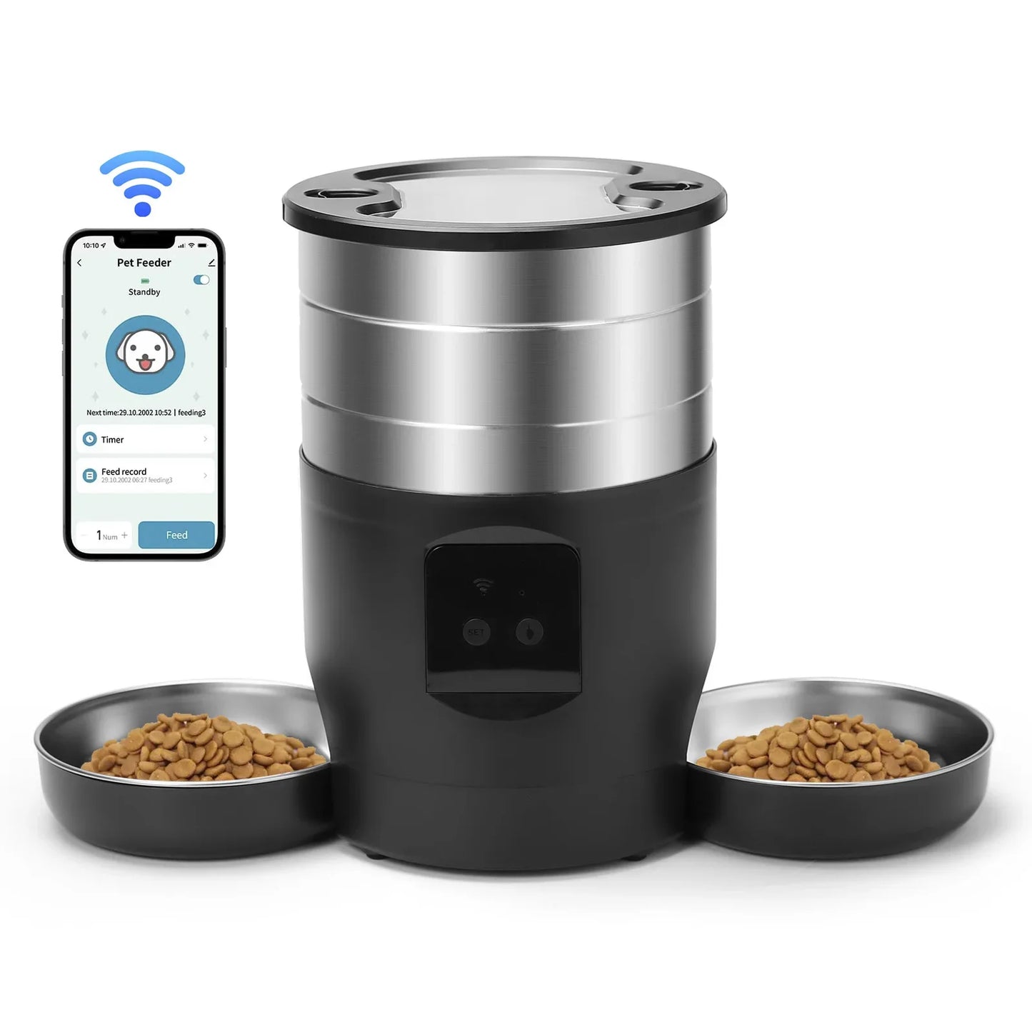 4.5L Smart Automatic Cat Feeder with WiFi & Button Control