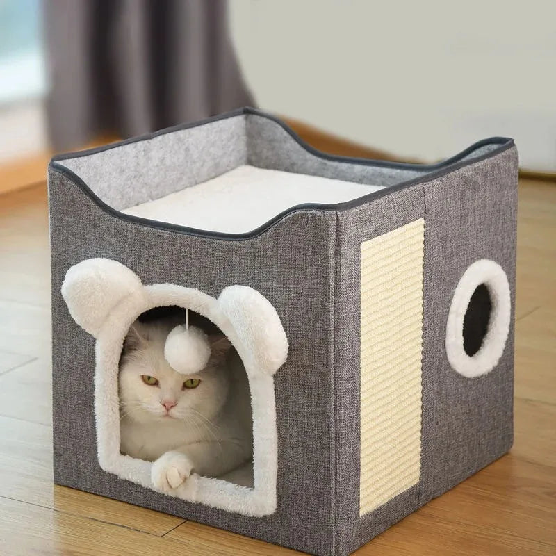 Warm Plush Cat Bed House