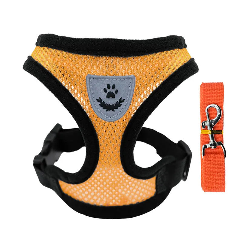 Adjustable Mesh Dog Vest Harness with Leash