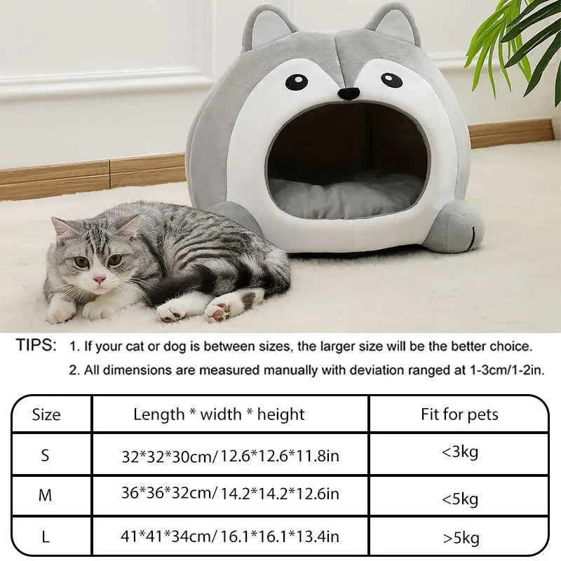 Soft Plush Cat Bed House