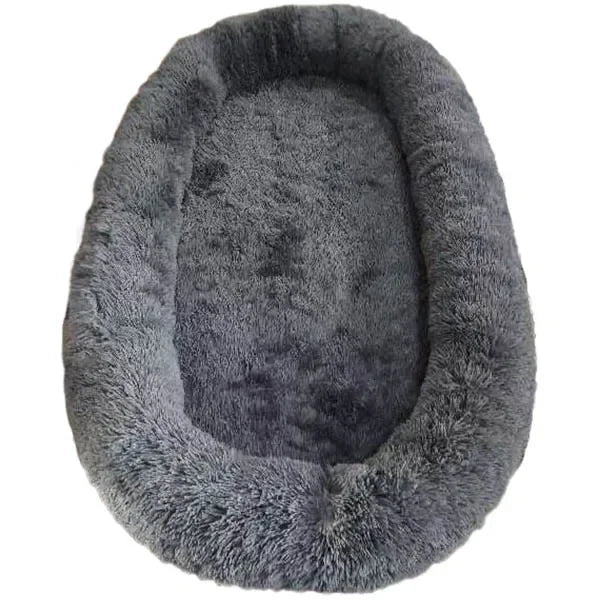 Human Dog Kennel Plush Round Pet Bed