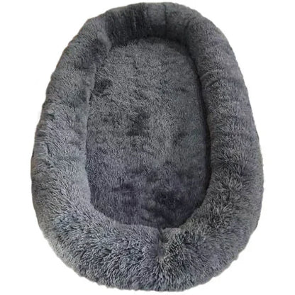 Human Dog Kennel Plush Round Pet Bed