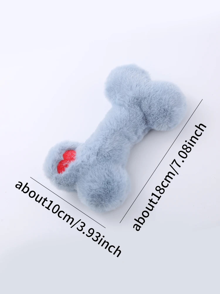 Love Bone Plush Squeaky Dog Toy for Chewing & Play