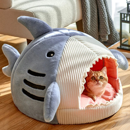 Enclosed Warm Cotton Cat Bed Cave