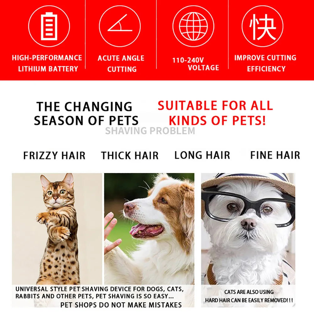 Professional Cordless Pet Hair Clipper