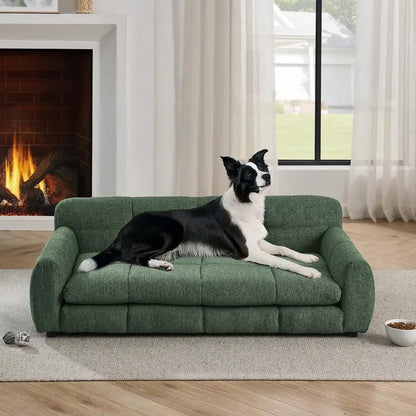 Olive Green Elevated Pet Sofa Bed