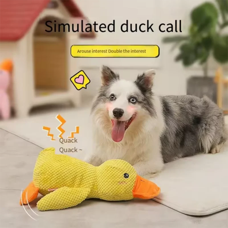 Stomping Duck Plush Dog Toy for Teeth Cleaning
