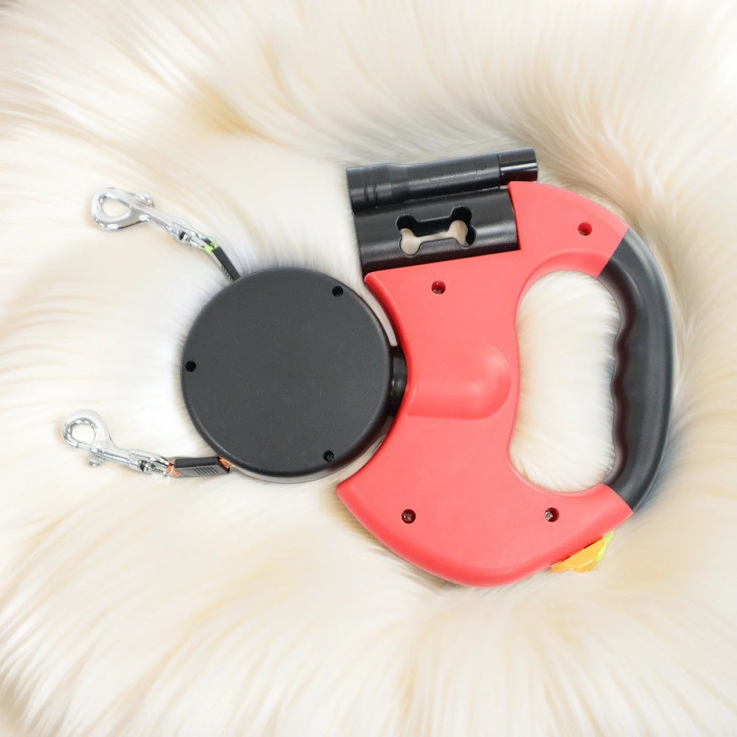 Retractable Dual Dog Leash with LED Light