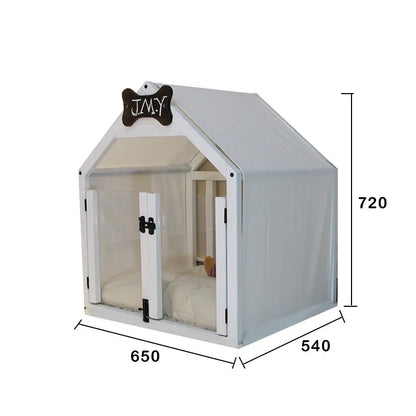 Solid Wood Indoor Dog House with Double Doors