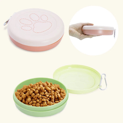 Portable Travel Pet Food & Water Bowl