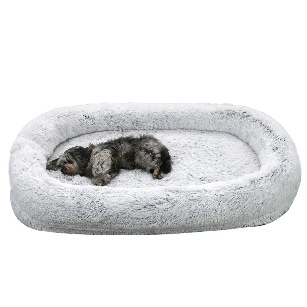 Human Dog Kennel Plush Round Pet Bed
