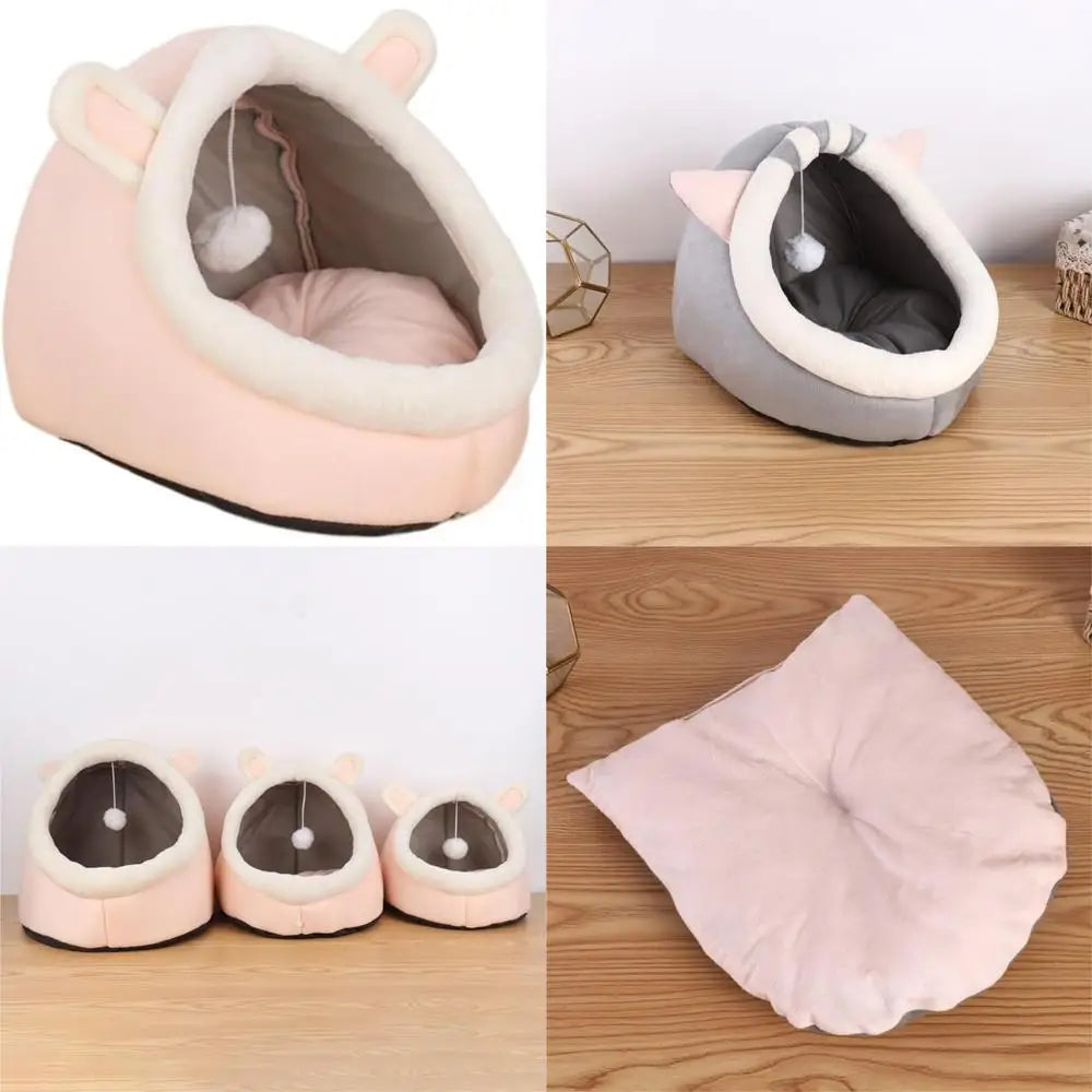 All-Season Enclosed Cat Nest with Thickened Mat