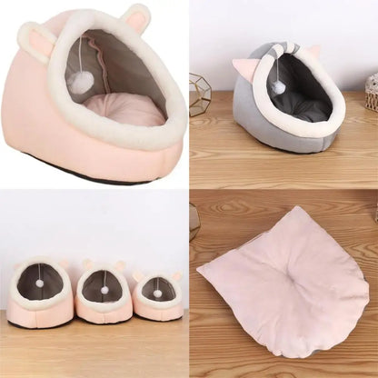 All-Season Enclosed Cat Nest with Thickened Mat