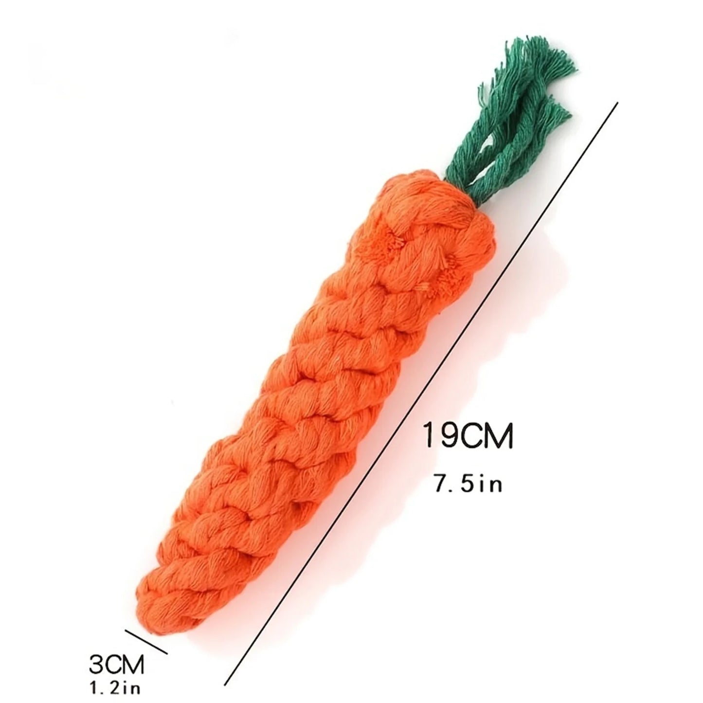 Carrot Cotton Rope Chew Toy for Small Dogs