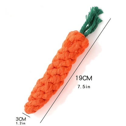Carrot Cotton Rope Chew Toy for Small Dogs