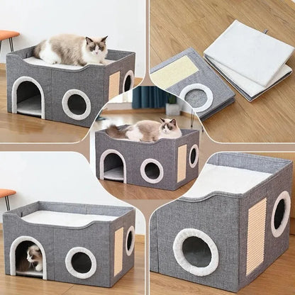 Warm Plush Cat Bed House