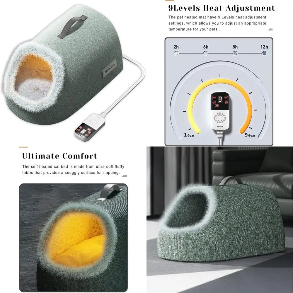 9-Level Temperature Control Self-Warming Bed for Cats & Small Dogs