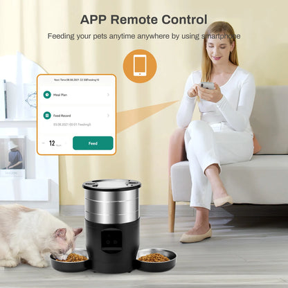 4.5L Smart Automatic Cat Feeder with WiFi & Button Control