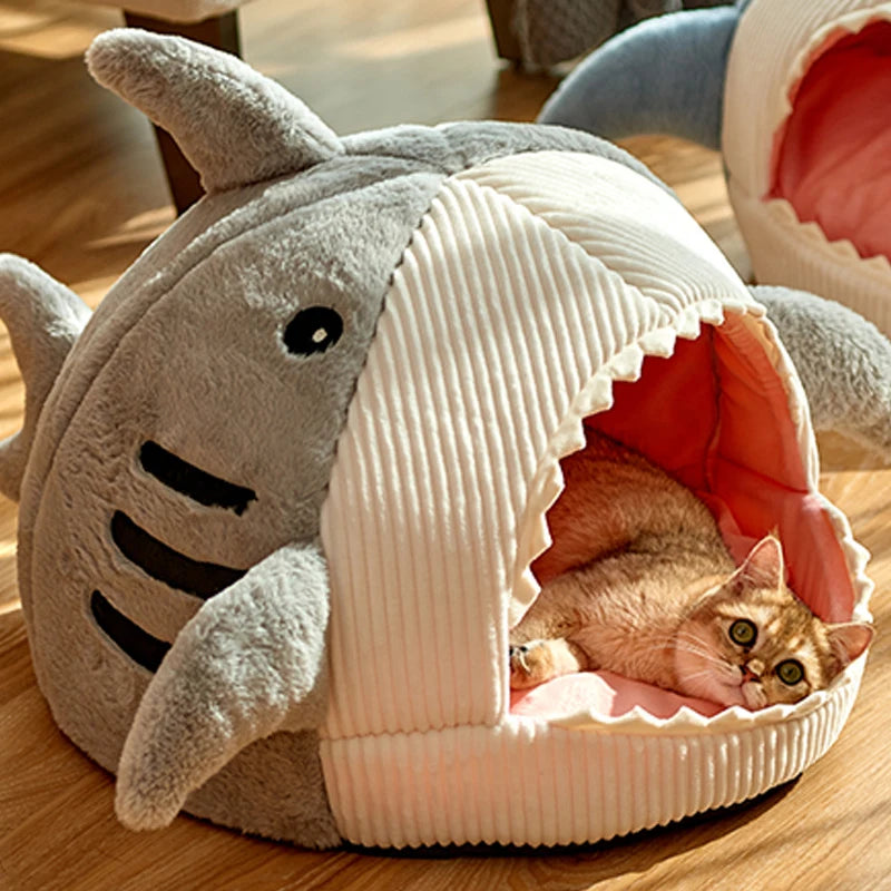 Enclosed Warm Cotton Cat Bed Cave