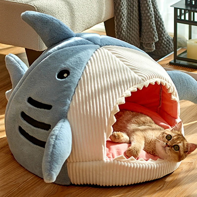 Enclosed Warm Cotton Cat Bed Cave
